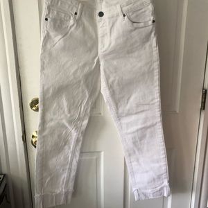 Kut From The Kloth Catherine Boyfriend White Jeans Sz 10 EUC